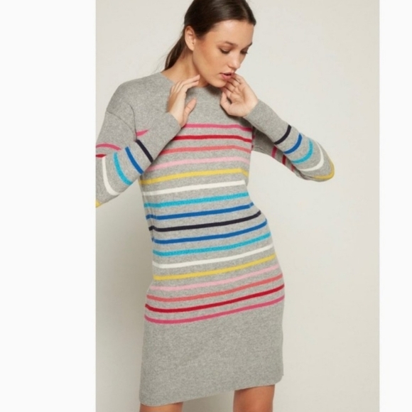 GAP ~ “Crazy Stripes” Grey Sweater Dress ~ Size XS - Picture 1 of 8